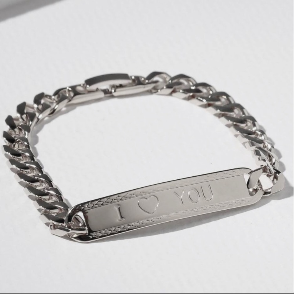 New Vanessa Mooney I Heart You ID Bracelet silver